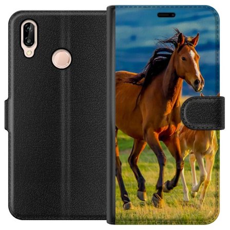 Kompatibelt Plånboksfodral till Huawei Huawei P20 lite Running Horses