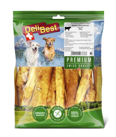 DELIBEST - Premium Oksehud 25 cm 500 g - Hund - Hundegodbiter & tyggebein - Tyggeruller & tyggepinner - ZOO.no