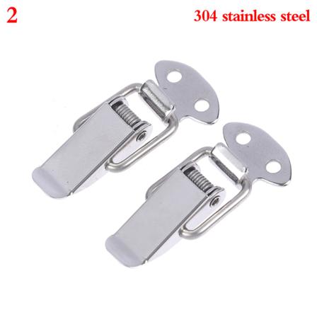2 STK Bagage flad mund spænde værktøjskasse fjederlås rustfri st Silver one size