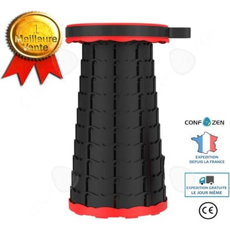 Fällbar stol - CONFO - Camping - Bärbar - Teleskopisk - Svart