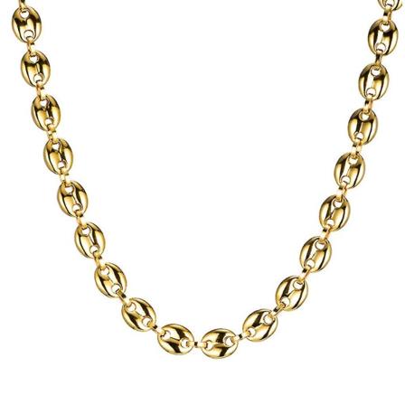 Kaffebönkedja i rostfritt stål Halsband för män och kvinnors hiphopdeklaration Charm Smycken Present