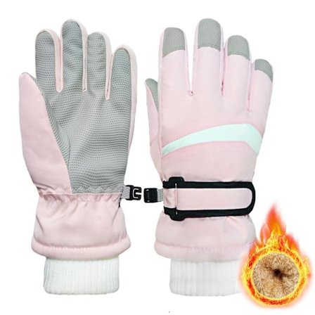 Skihandsker til børn - Vandtætte varme fleecehandsker til drenge og piger, velegnet til skiløb og snowboarding i koldt vejr