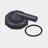 Connection nipple for water bladders, Plastimo, 90°, Ø38 / 12 mm, black, plastic, inlet & outlet