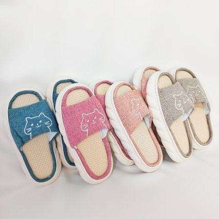 Damtofflor Blå Katt Komfort Halkfri Sula