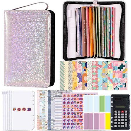 Kontantbogbinder Budgetplanlægger Notesbog Cover Mappe A6 Størrelse 9 Hulls Binder