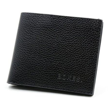 Svart minimalistisk lommebok i lærmenn i skinn