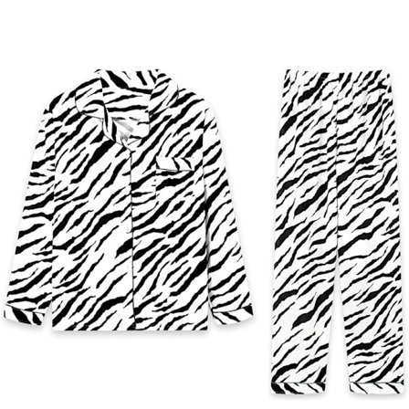 Mjukt Silke Långärmad Dam Plaid Skjorta Pyjamas