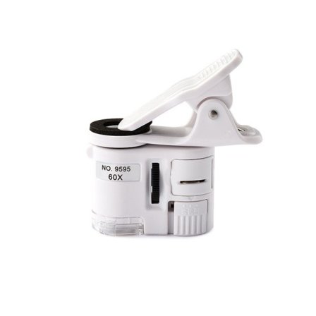 Mikroskop 60X LED smykker forstørrelsesglass fokusering justert lomme mikroskop med mobil telefon klips