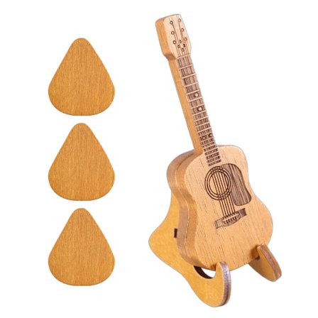 Gitarformet treboks for plektre, lett plekterboks for gitarister