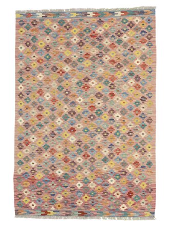 Handgeweven Kelim Afghan Old Style Vloerkleed 104X152 Wol Bruin/Oranje Klein