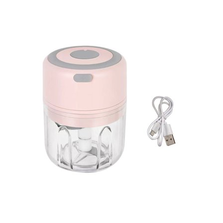 Elektrisk Vitlökshackare 250ml Trådlös Multifunktionell Avtagbar Mini Matberedare för Ingefära Lök Rosa