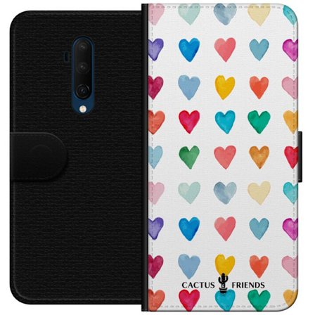 Kompatibelt Lommeboketui til OnePlus OnePlus 7T Pro Cactus and Friends - Watercolor Love Grid