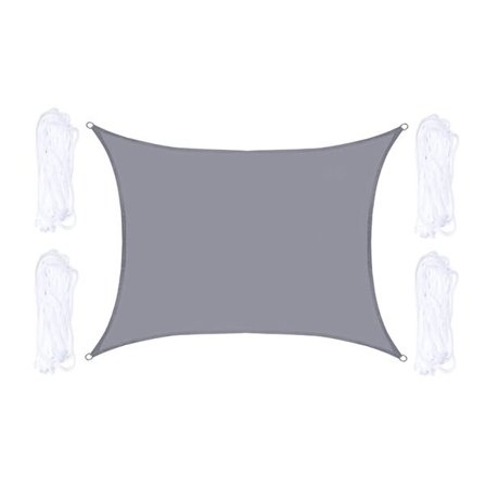 Solsejl 4 x 6 m - Grå