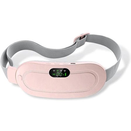Pink Menstruationsvarmebælte til smertelindring med 3 varmeindstillinger og vibrationsteknologi - Massagepude varmepude til ryg og mave