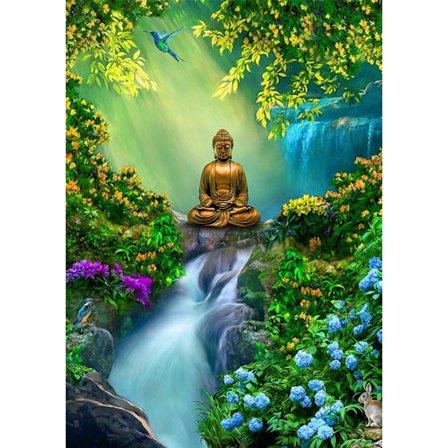 30x40cm 5D DIY Diamantmålning Full, Buddha Staty Serie#K, DIY Diamant Strass