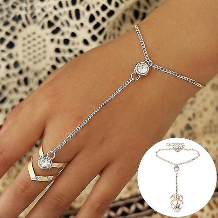 Ring Armband för dam handledskedja handryggskedja smycken presenter (ruipei)