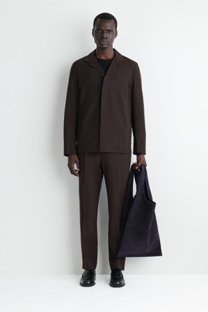 COS Men's Slouchy Tote Suede Bag in Blue