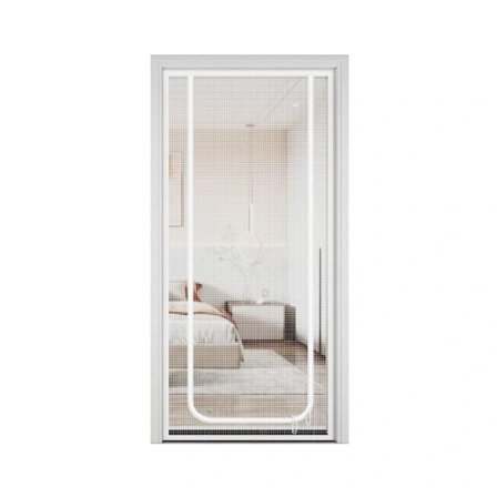 Dørgardin med lynlås til kattelem for at forhindre katte og hvalpe i at løbe ud af døren