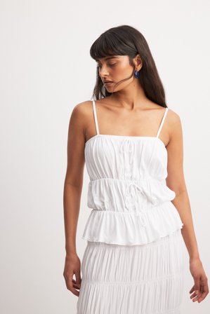 NA-KD Haut à nœud - Ensembles d'été - Blanc - M