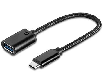 Andersson OTG Adapter Braided USB-C to USB-A - Flätad kabel mellan USB-A och USB-C, 15 cm