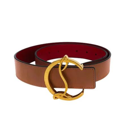 Christian Louboutin Pre-owned, Pre-owned Leather belts Bruin, Dames, Maat:ONE Size