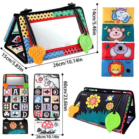 Svart og hvit baby gulv speil mage tid sensorisk baby leker