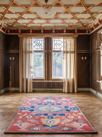 Precious 160X230 Rot/Mehrfarbig Medaillon Wollteppich