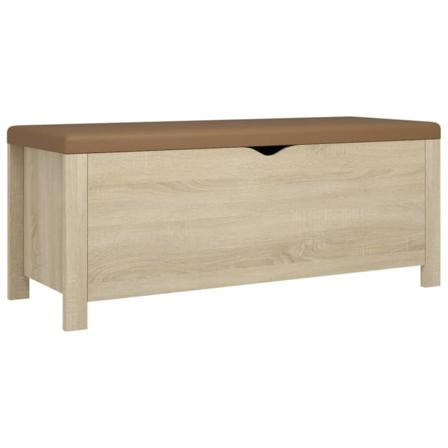 Vidaxl Förvaringsbänk Med Dyna Sonoma-ek 105x40x45 Cm Spånskiva Brun