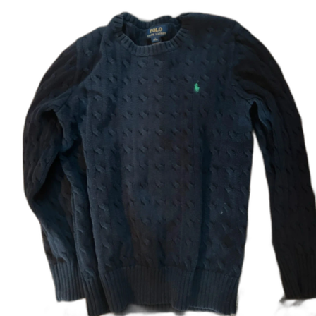Mörkblå kabelstickad tröja Polo Ralph Lauren