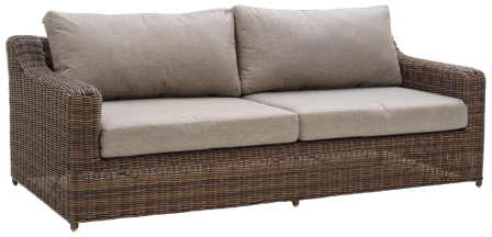 Brafab Glendon Soffa 2,5-sits Dark Brown/Soft Moose, Utemöbler