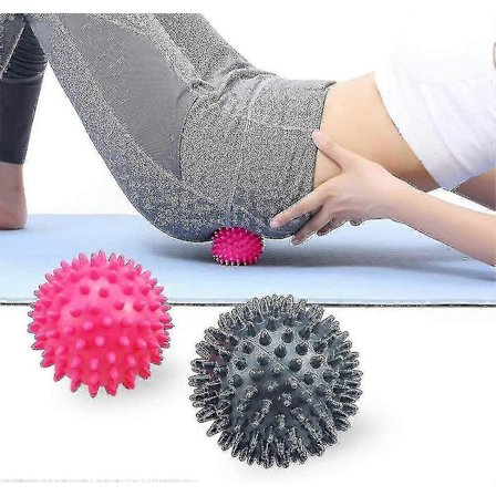 Sæt med 2 9 cm pindsvinebolde med knopper, pindsvinebold, massagebolde til ryg, ben, fødder og hænder, muskelmassage - Sy