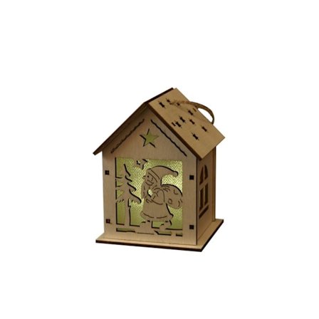 2ST Julljus Trähus Luminous Cabin 7X7X9CMSNOW