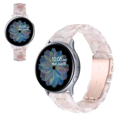 Samsung Galaxy Watch (42mm) / Aktiivinen marmorinen kellonauha - Pinkki / Valkoinen