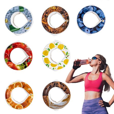 7-pack Smakpoddar, Kreativa Luft Vattenflaska Poddar Frukt Doftande Smak Poddar BPA-fria 0 Kalorier 0 Socker Cola Citron Jordgubb