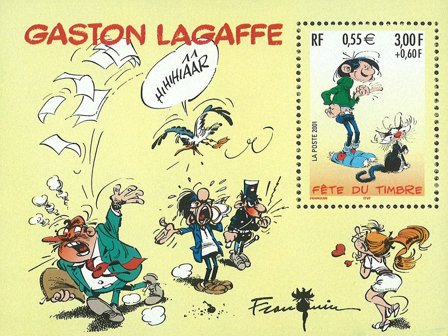 Frankrig - Frimærkets Dag, Gaston Lagaffe - Postfrisk miniark
