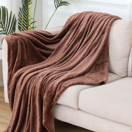 Ekstra stort pledd for sofa, supermyke og varme pledd, brunt kast hele sesongen, koselig, plysj, lett, 150 cm x 200 cm