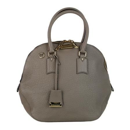 Burberry Vintage, Pre-owned Large Orchard Leather Satchel Grijs, Dames, Maat:ONE Size,leer
