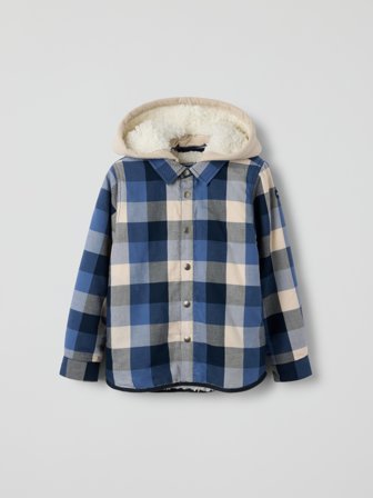 Karierte Jackenhemd mit Teddyfutter - 104 - kinderbekleidung - blue - Polarn O. Pyret