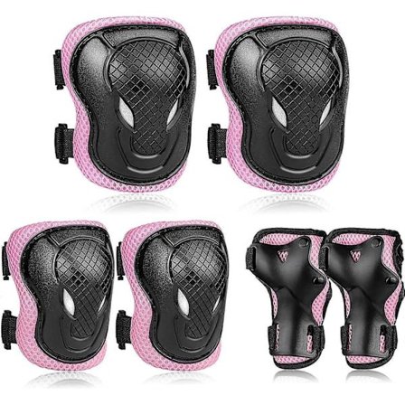 Knæbeskyttere til børn, rulleskøjtebeskyttere til børn, beskyttelse til børn, sikkerhedsudstyr, sæt med 6 i 1 albuebeskyttere, knæbeskyttere til 