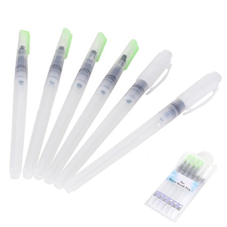 6 stk Vannpensel Maleri Tegning Nylonhår 18cm Lang Vann Skrivepensel Verktøy