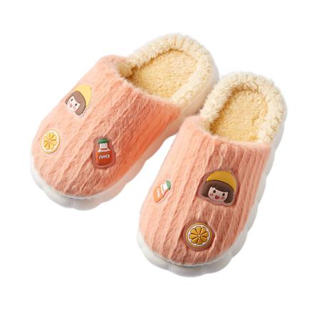 Pojkar Flickor Tecknad Fodrad Plysch Slipper Closed Toe House Skor