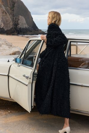 Hanna Stefansson x NA-KD Manteau structuré fin oversize - Manteaux - Noir - EU 34