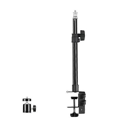 C Tripod Klemme Bordmontering Lysstativ med 1/4In Kuglehoved Bordarmatur Justerbart Kamera Bordstativ
