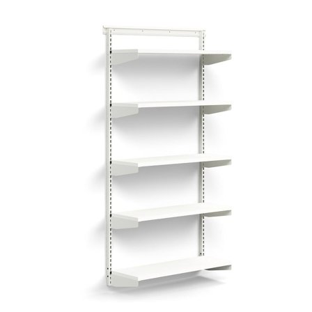Wall shelving RELY, basic unit, laminate shelves, 1800x900x300 mm, white
