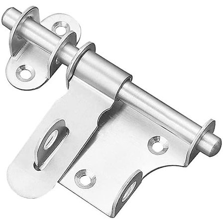 Skjutregellås i rostfritt stål, dörrlås, hål för hänglås, badrum, kök, trädgård, sovrum