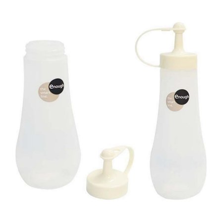 Sæt med 2 plastik squeeze sauceflasker, salatdressingflaske, krydderibeholder til krydderier, ketchup, honning, eddike, sennep, marmelade, 355 ml