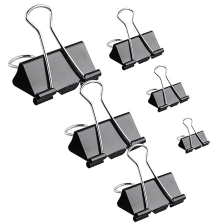 90 stk. sorte mappe universelle binder clips sorte papir klemmer papir klemme arrangør metal clips papir binder clips