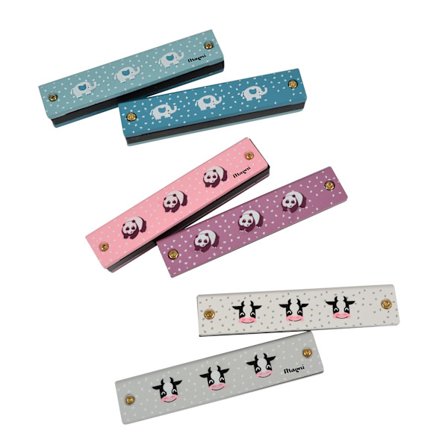 Munspel i trä med djurmotiv - Ko