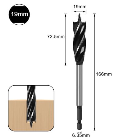 Spiralborskrueborkrone 19MM