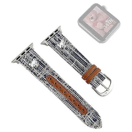 Kompatibel för Apple Watch Series 9 8 7 41mm / 6 5 4 SE (2023) SE (2022) SE 40mm / 3 2 1 38mm Denim Klockarmband